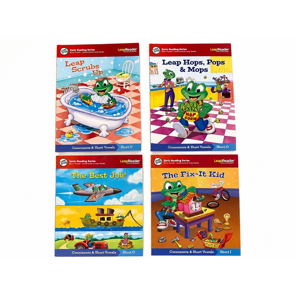 LeapFrog LeapReader Short Vowel Books Lot of 4 Early Reader Set